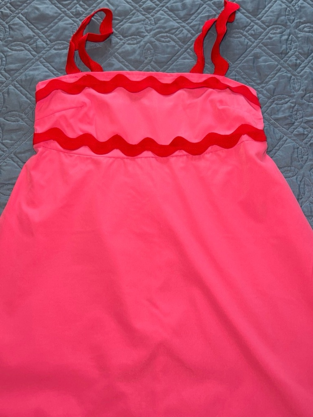 SHEIN Pink Sundress with Red Trim